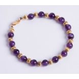 Single row Amethyst bead bracelet,