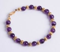 Single row Amethyst bead bracelet,