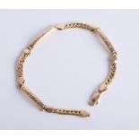 An 18ct gold link bracelet, length 18cm, approx 7.60g.