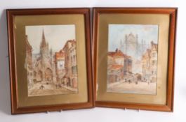 W.Ramsey, a pair of signed, early 20th century watercolours 'Beauvals' and 'Rouen', framed and