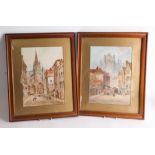 W.Ramsey, a pair of signed, early 20th century watercolours 'Beauvals' and 'Rouen', framed and