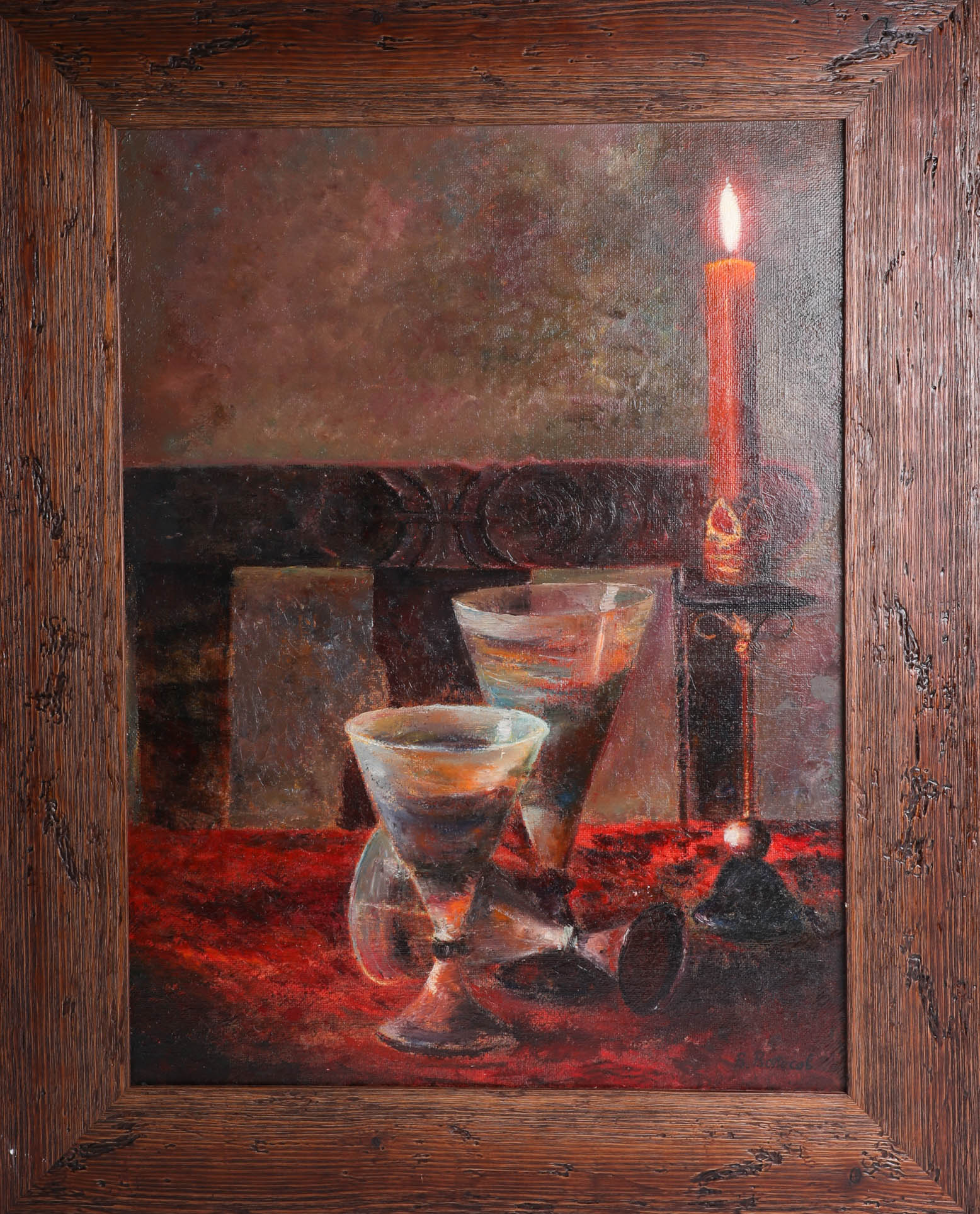 Vladimir Volosov 'Still Life with Candle' oil on canvas, 2001, signed, framed, 60cm x 45cm.