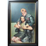 Robert Lenkiewicz (1941-2002) 'Gary and Carol in Leather, 1983', oil on canvas, Provenance: Bonham'