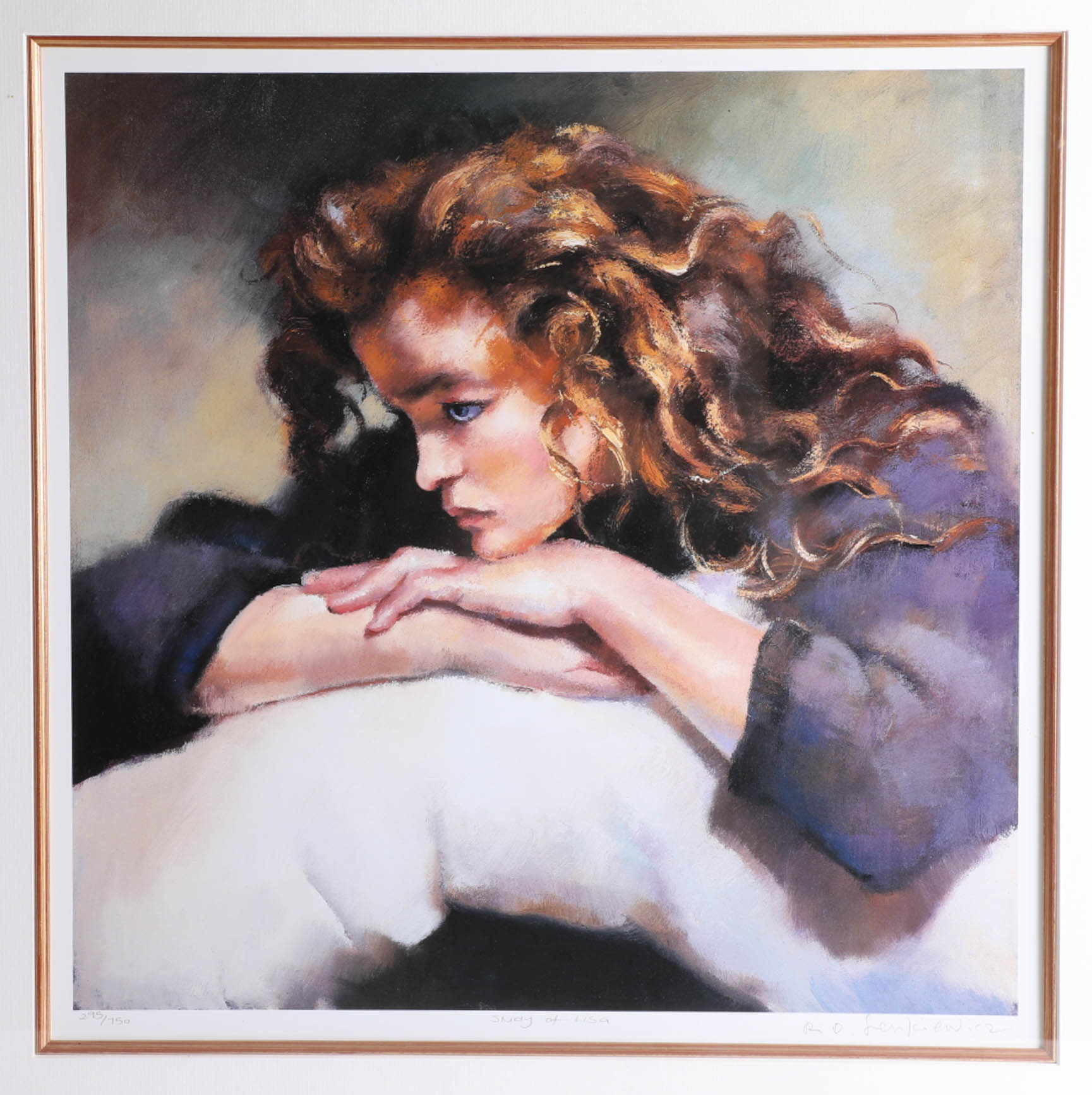 Robert Lenkiewicz (1941-2002), signed Limited Edition Print, 'Study of Lisa', number 295/750, with - Image 2 of 2