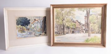 John Wacey Hart, two watercolours, 'The Junction at Toldbodvej', framed 38cm x 50cm, and 'Winter