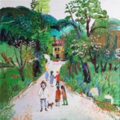 Fred YATES (1922-2008) 'La Motte le printemps', oil on canvas, signed, 59 x 59cm.