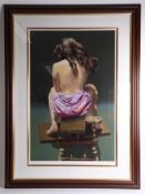 Robert Lenkiewicz (1941-2002), signed Limited Edition Print, 'Roxanne, Rear View', number 358/375,