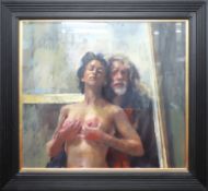 Robert Lenkiewicz (1941-2002) oil on canvas, signed and titled verso 'Self Portrait with Yana