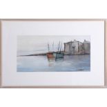 Michael Praed, watercolour 'Estuary Reflections' dated 1996, 17cm x 34cm framed and glazed.