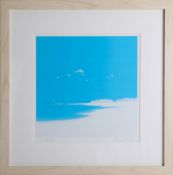 John Miller, print 'Beach' limited edition 29/500, 27cm x 27cm, framed.