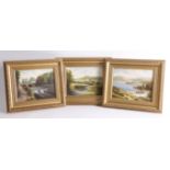 Bob Tucker (Devon artist) three small original oils 'Brent Tor', 'Burrator Reservoir', '