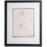 John Lennon, lithograph, 1980, four signatures attributed to each member of the Beatles, framed