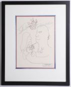 John Lennon, lithograph, 1980, four signatures attributed to each member of the Beatles, framed