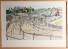 Richard Allman 'The Devonport End During Demolition' ink and wash, circa 2001/2002, framed and