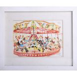 Fred YATES (1922-2008) 'Carousel' signed print, number 78/100, 15cm x 20cm.