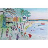 Fred YATES (1922-2008) 'Bandstand, Christchurch', oil on board, signed, 30 x 45cm.