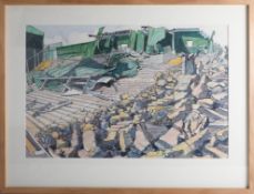 Richard Allman 'The Devonport End During Demolition' ink