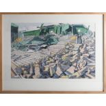 Richard Allman 'The Devonport End During Demolition' ink