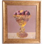 Andrew Aranyshev 'Vase With the Plums' oil on canvas, signed, gilt frame, 34cm x 29cm.