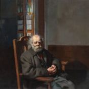 Published by The Lenkiewicz Archive, giclee on canvas, Diogenes at night in studio window. 1977 A1 =