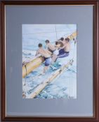 Reg. Wilkinson, 'Hands Lay Aloft - Make Sail!', watercolour, signed December 1996, framed and