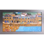 Brian Pollard, oil on board, signed, 'Mousehole', 25cm x 30cm, in a silver 'box' frame.