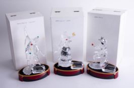 Swarovski Crystal, 'Pierrot', 'Columbine' and 'Harlequin', with title plaques. (6)