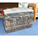 A 19th Century dome top chest marked 'Montreal'.