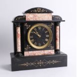 Victorian slate and marble mantle clock.