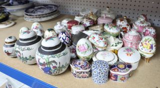 Quantity of various ornaments, 19th Century and later plates, some pot lids, ginger jars,