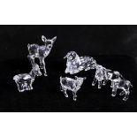 Swarovski Crystal, small collection of animals including lambs, a fawn, a goat etc. (6)