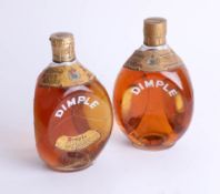 Two bottles of J. Haig 'Dimple' Scotch Whisky.