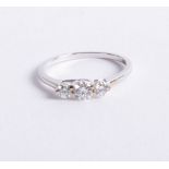 An 18ct white gold and diamond trilogy ring approx 0.50ct, size M.