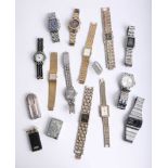 Mixed collection of fashion watches and some lighters including Jaguar, Movado etc.