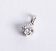 An 18ct white gold and diamond pendant approx 0.50ct.