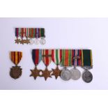 Six WWII medals awarded to D.H.Derbyshire 7597435 with miniature's including George VI territorial