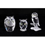 Swarovski Crystal, three owls.