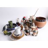 Doulton, Scotch whisky merlin, various Doulton miniature character jugs including Dickie Bird,