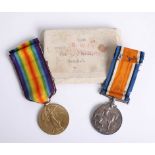 A pair of Great World War medals awarded to 85689 Pt. E.C.Buris.R.A.M.C.