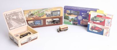 Nine diecast models including 'Railway Road Vehicles of the Early 1900s' by Lledo. (9)