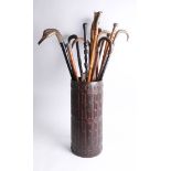 Interesting collection of walking canes, walking sticks including silver mounted approx. 13 also a