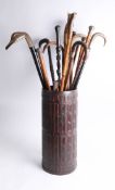 Interesting collection of walking canes, walking sticks including silver mounted approx. 13 also a