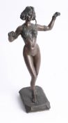 Art Deco style reproduction bronze sculpture of 'Chiparus' after Preiss, height 40cm.