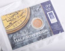Royal Mint, year 2000 half sovereign, cased.