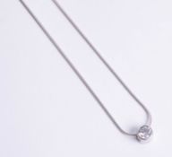 A fine diamond single stone necklace approx. 1.00 carat.