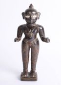 A rare 17th/18th Eastern Indian bronze figure sculpture possibly Bengal, Ashtadhatu Indian Idol,