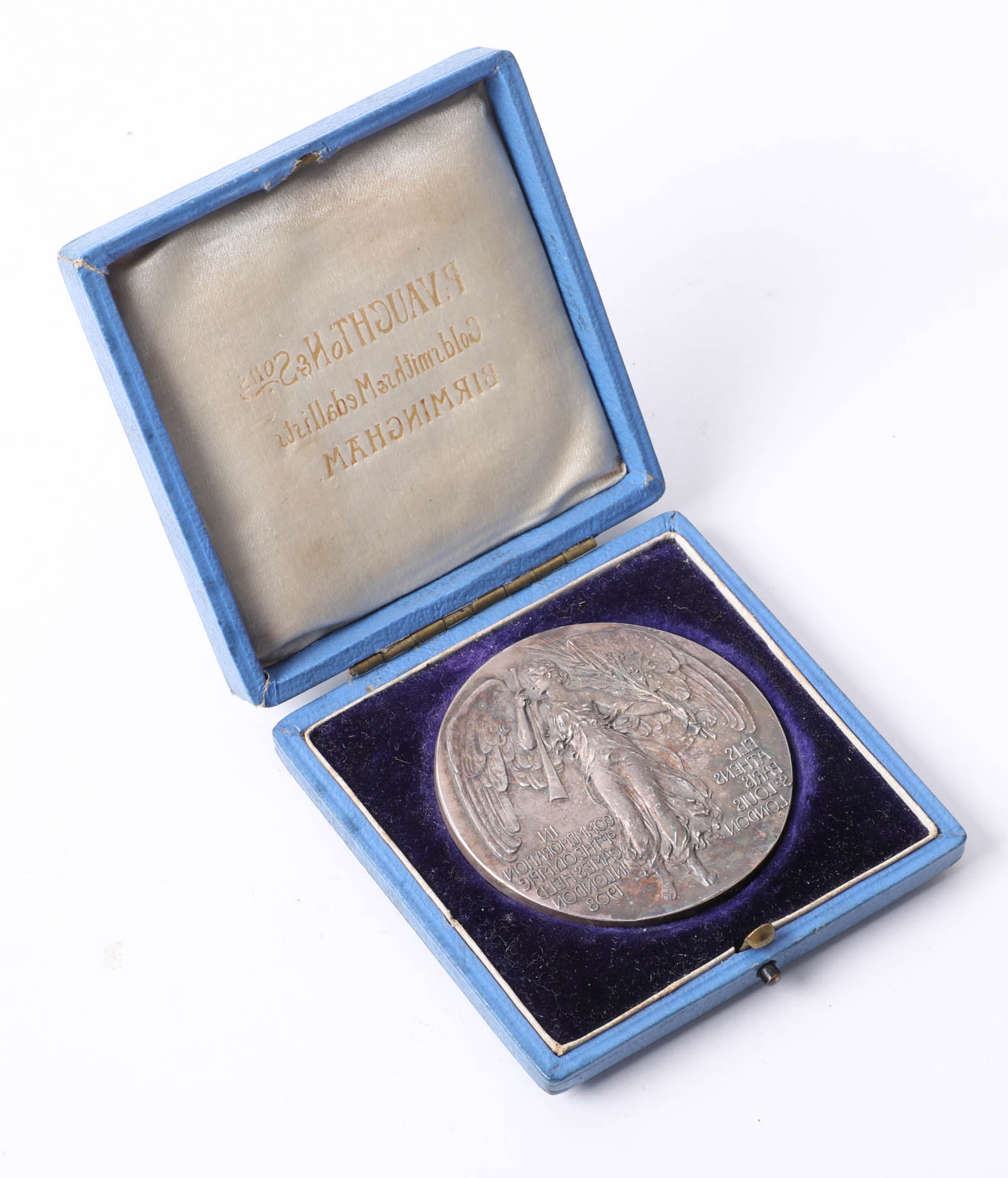 A London Olympics 1908 Judge`s commemorative medal by P. Vaughton, the obverse depicting 'Flame' - Image 2 of 4