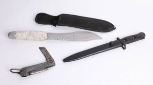 Three knives including a bowie knife.