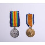 Pair of great war medals awarded to Pte.W.T.Badger Can.PNR.BN 104640 comprising Victory and George V