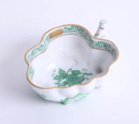 A Herend, Hungarian hand painted porcelain leaf dish.